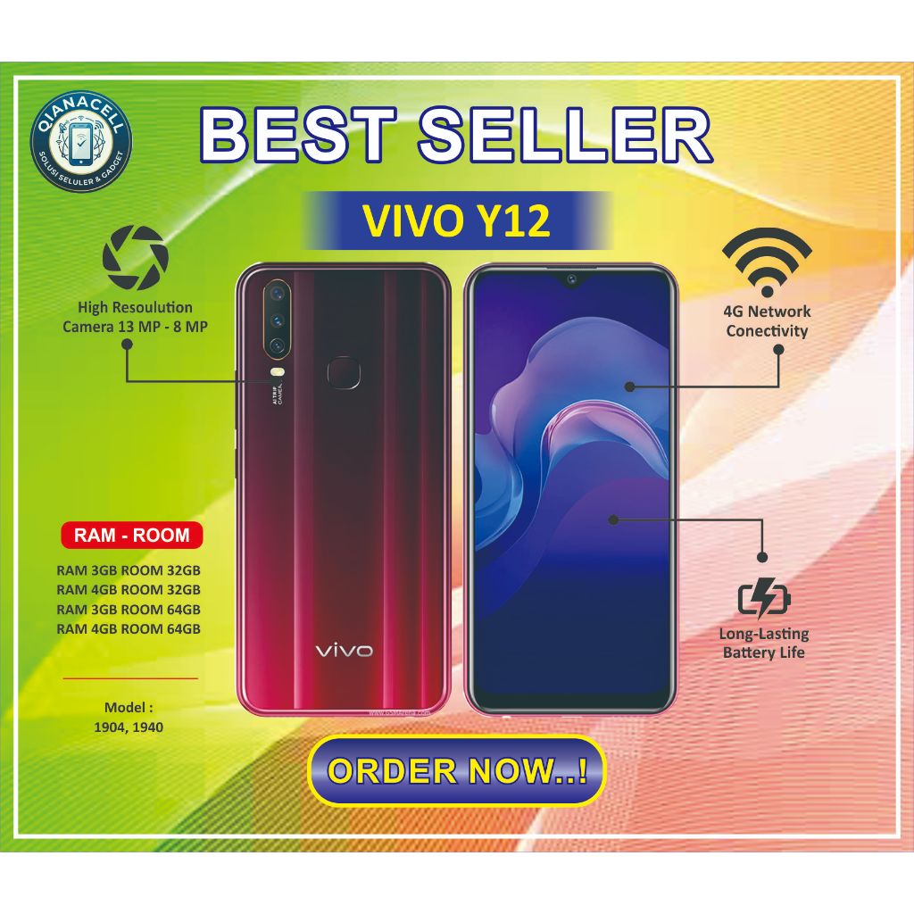 HP VIVO Y12 Normal second siap pakai