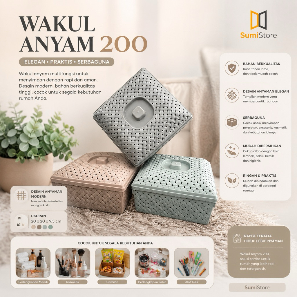 WAKUL ANYAM 200 / Keranjang Anyam Slametan Hajatan Selametan Hampers box/ keranjang makanan