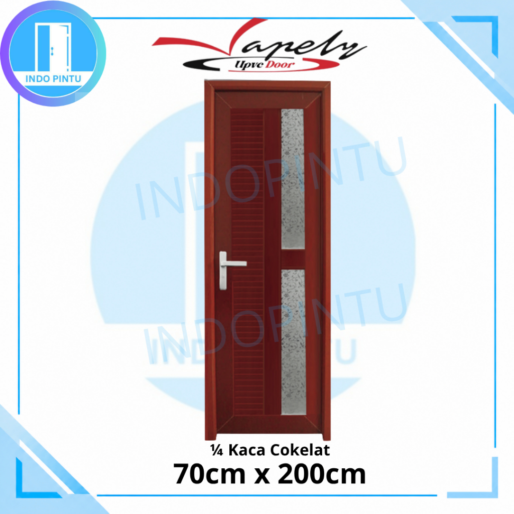 Pintu Kamar Mandi UPVC Vapely 1/4 Jalusi Walnut