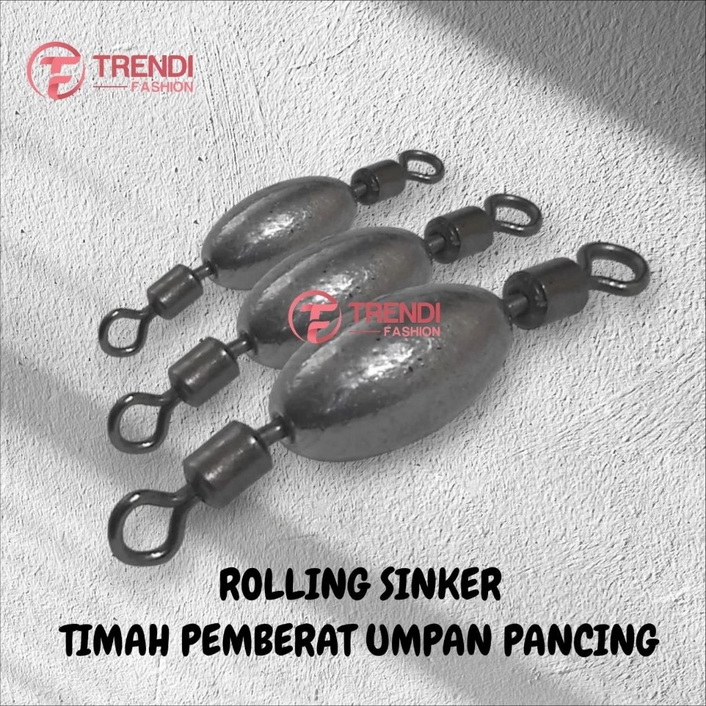 Rolling Sinker Timah Pemberat Umpan Pancing Casting Coralina