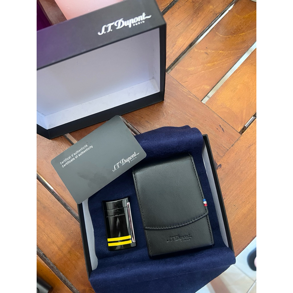 Preloved | Pouch/ Case Rokok / Kotak Rokok S.T. Dupont dan Lighter/ Korek Gas