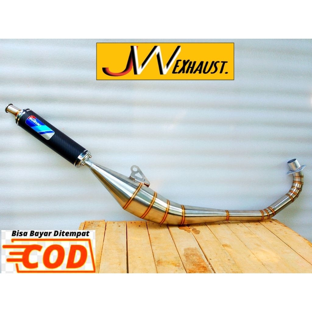 Knalpot Suzuki satria 2tak carbon satria hiu lumba team suzuki