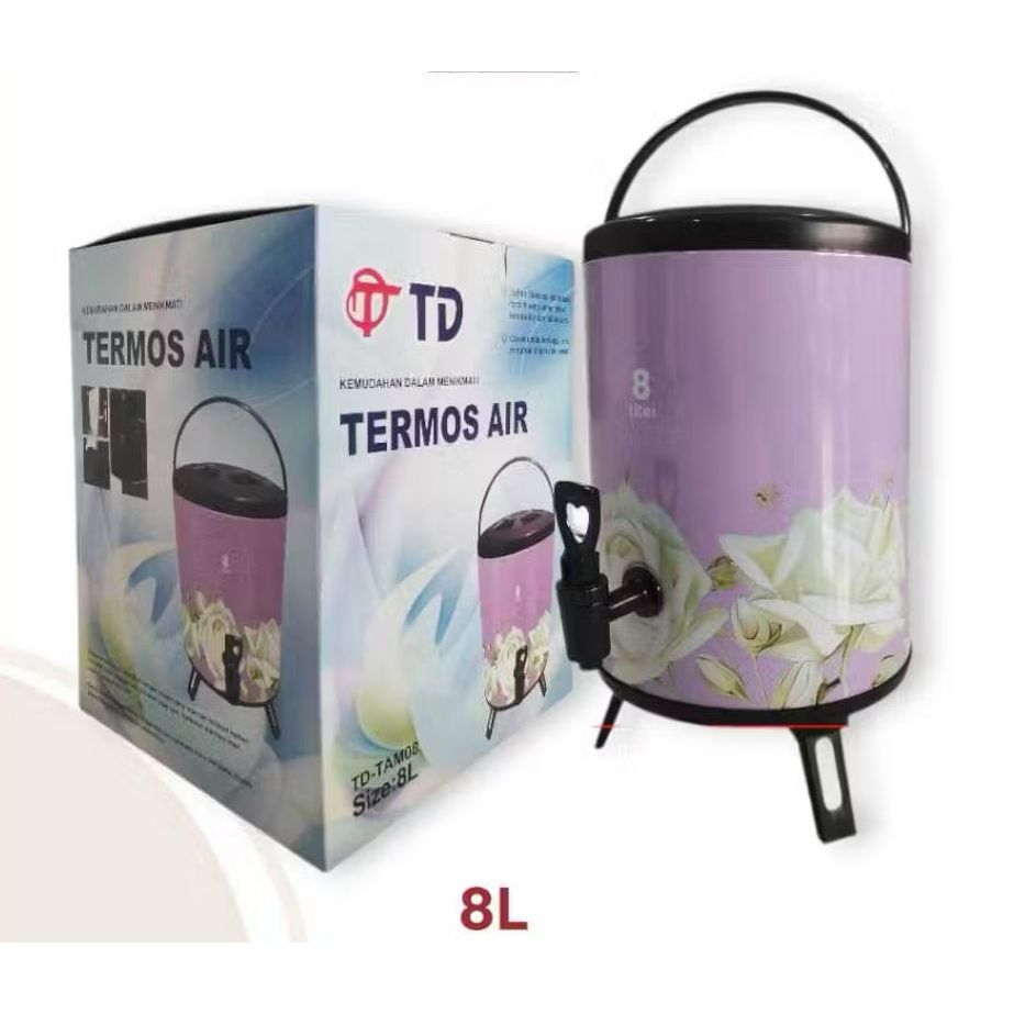 Milk Tea Bucket Bunga TD / Termos Air Panas Dingin / Milk Tea Motif Bunga 8Liter
