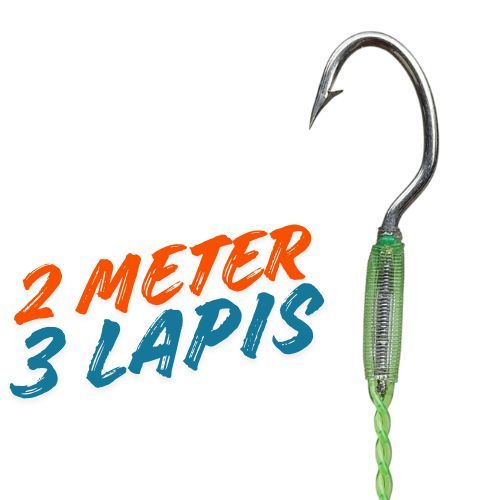 Kail Pancing Urek Belut Model Kail india 2 Meter 3 Lapis Pancing Belut Kail Belut India Bahan Baja P