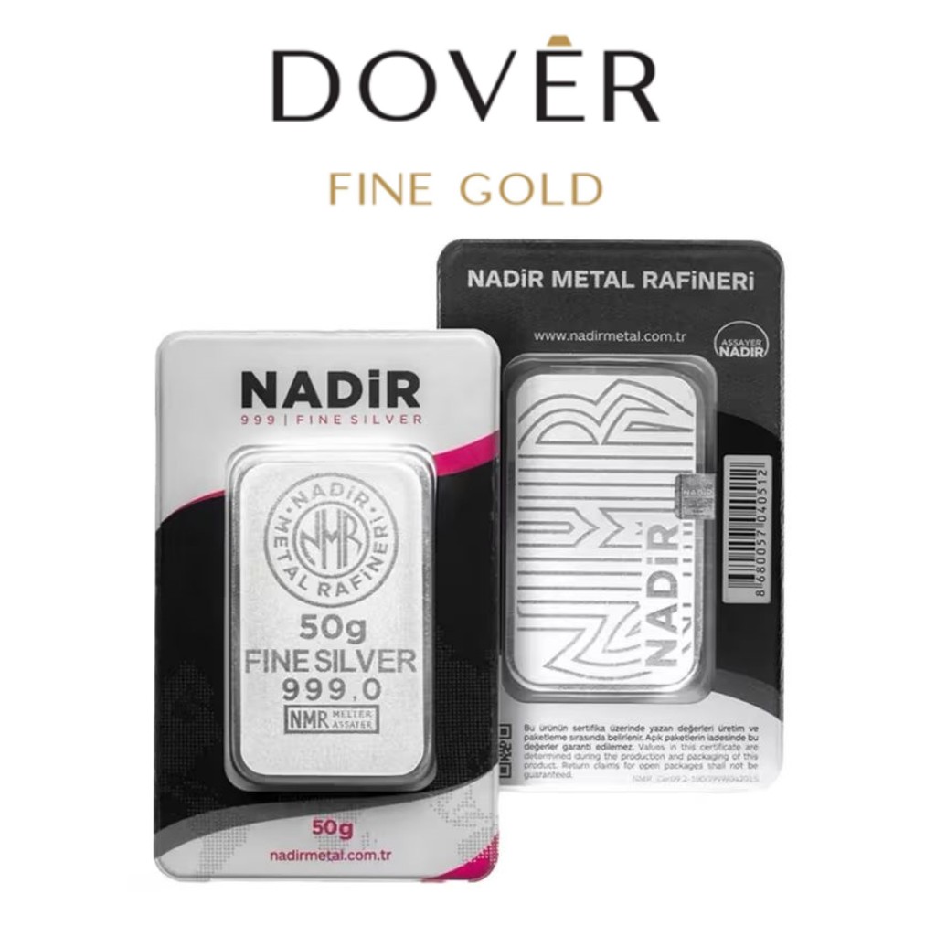 READY STOCK Perak Batangan Nadir Turki Turkey Silver Bar 99.90% 50 g gr gram sertifikat