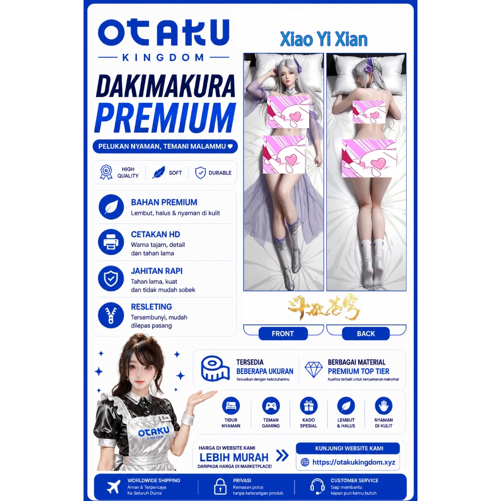 Sarung Bantal Dakimakura 3D Art Pillow Cover Only Xiao Yi Xian - Battle Through The Heavens By Otaku