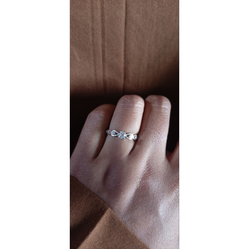 Cincin Perak/Silver S925 Asli batu Zircon