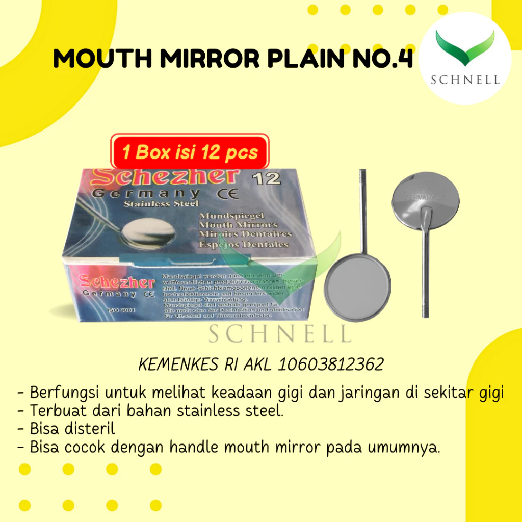 Mouth Mirror /Kaca Mulut Plain/Pcs Schezer