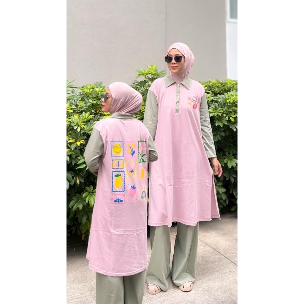 set TUNIK YOA by chatifa Authentic | Setelan tunik | Setelan Combad | 100% Original