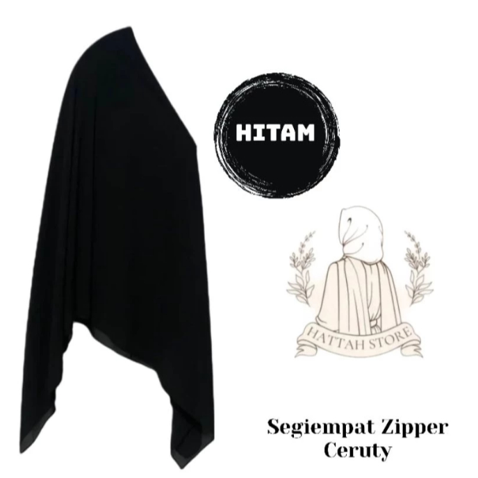 Segiempat Zipper Ceruty BabyDoll Hattah - Segiempat Zipper - Segiempat Ceruty Babydoll Polos