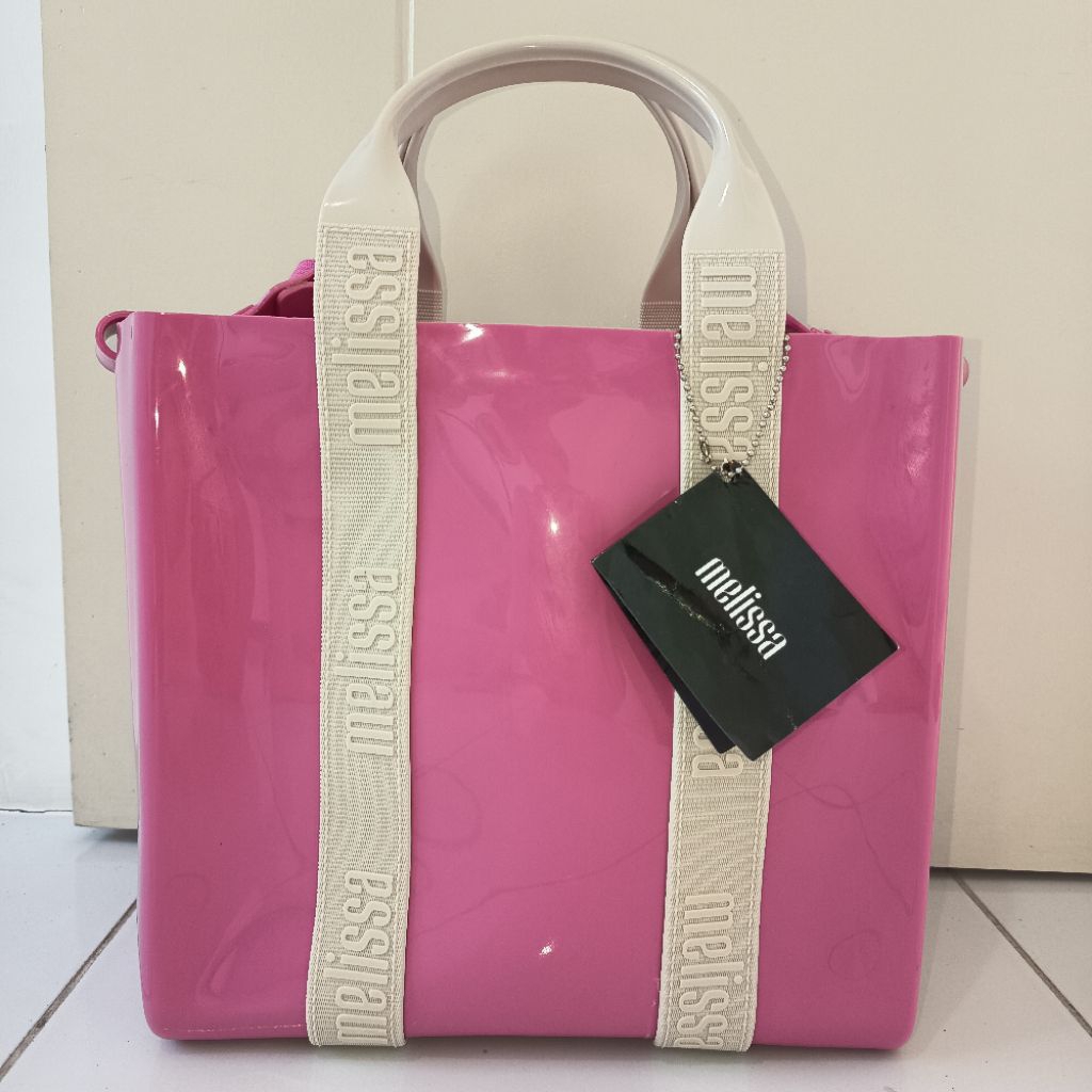 Preloved Melissa Dulce Bag Pink Rose Tas Tote Selempang Jelly Wanita