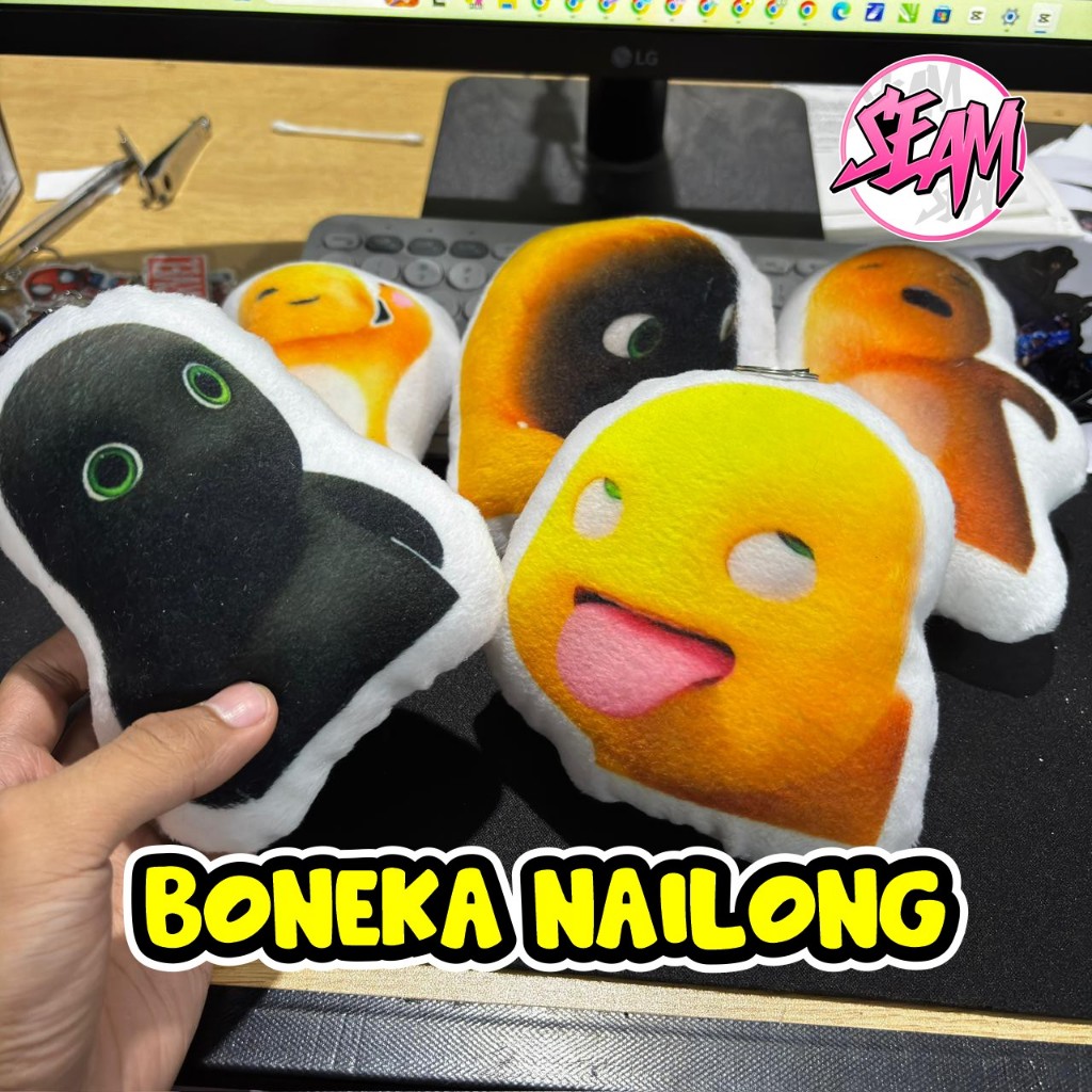 BONEKA NAILONG BONEKA GANTUNGAN LUCU NAILONG GOSONG