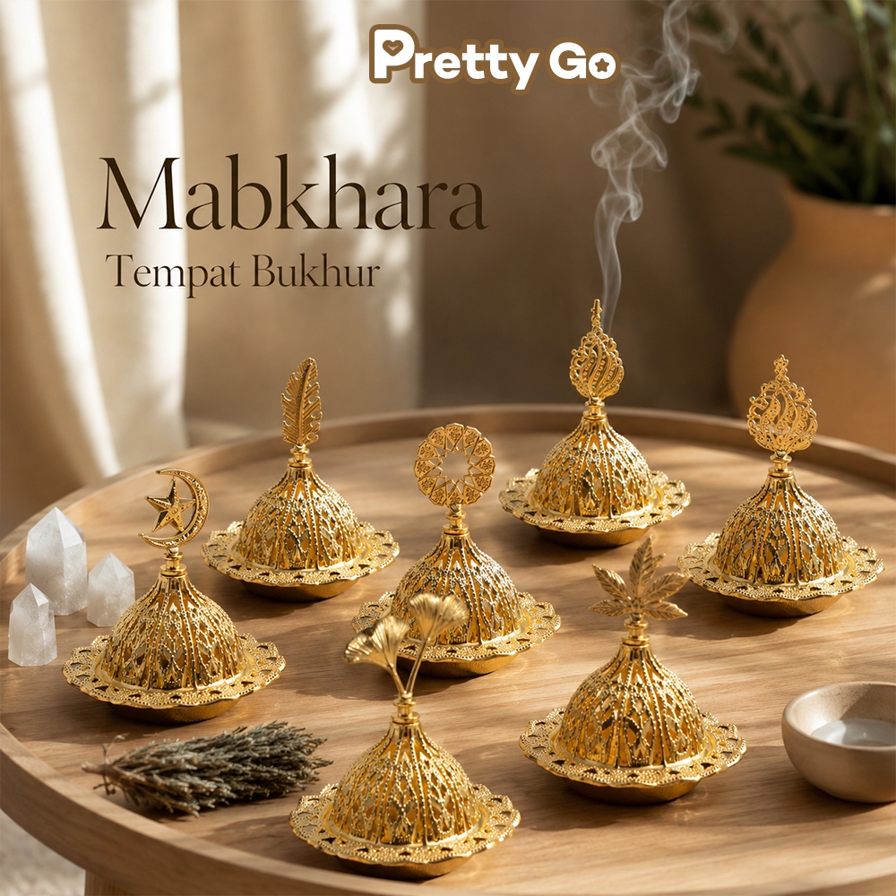 Mini Mabhakara Bentuk Kerucut Emas Tempat Bakar Dupa