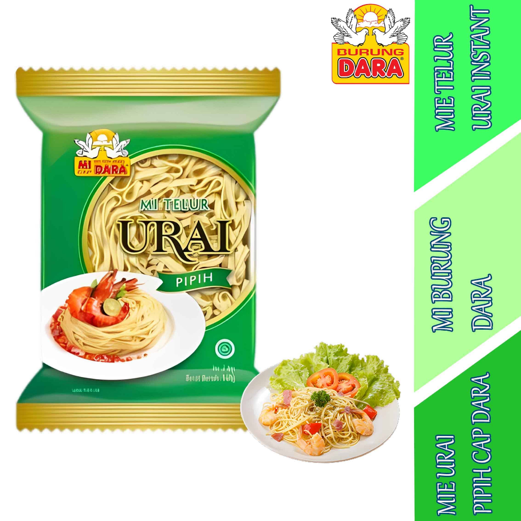Mie Urai Pipih Cap Dara - Mi Burung Cap Dara - Mie Urai Pipih Instant - 140gr