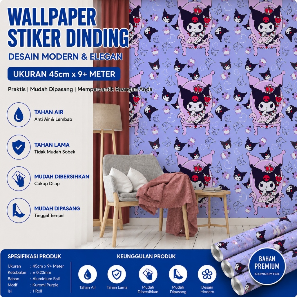 Wallpaper dinding tembok wallpaper kamar wallpaper tembok 3d 8meter anti air motif_TK BANDUNG