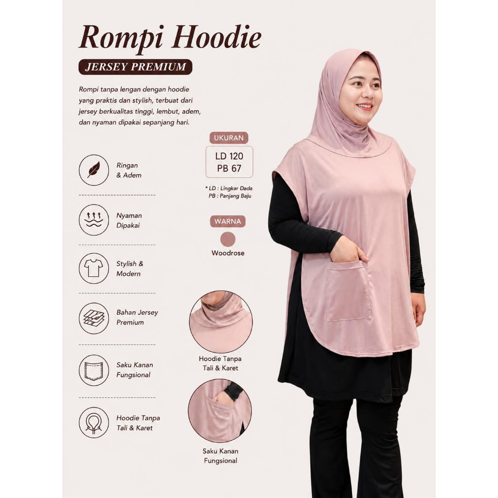 Rompi Olahraga Wanita Hijab Instan / Rompi Olahraga Hijab / Rompi Hijab Bahan Jersey