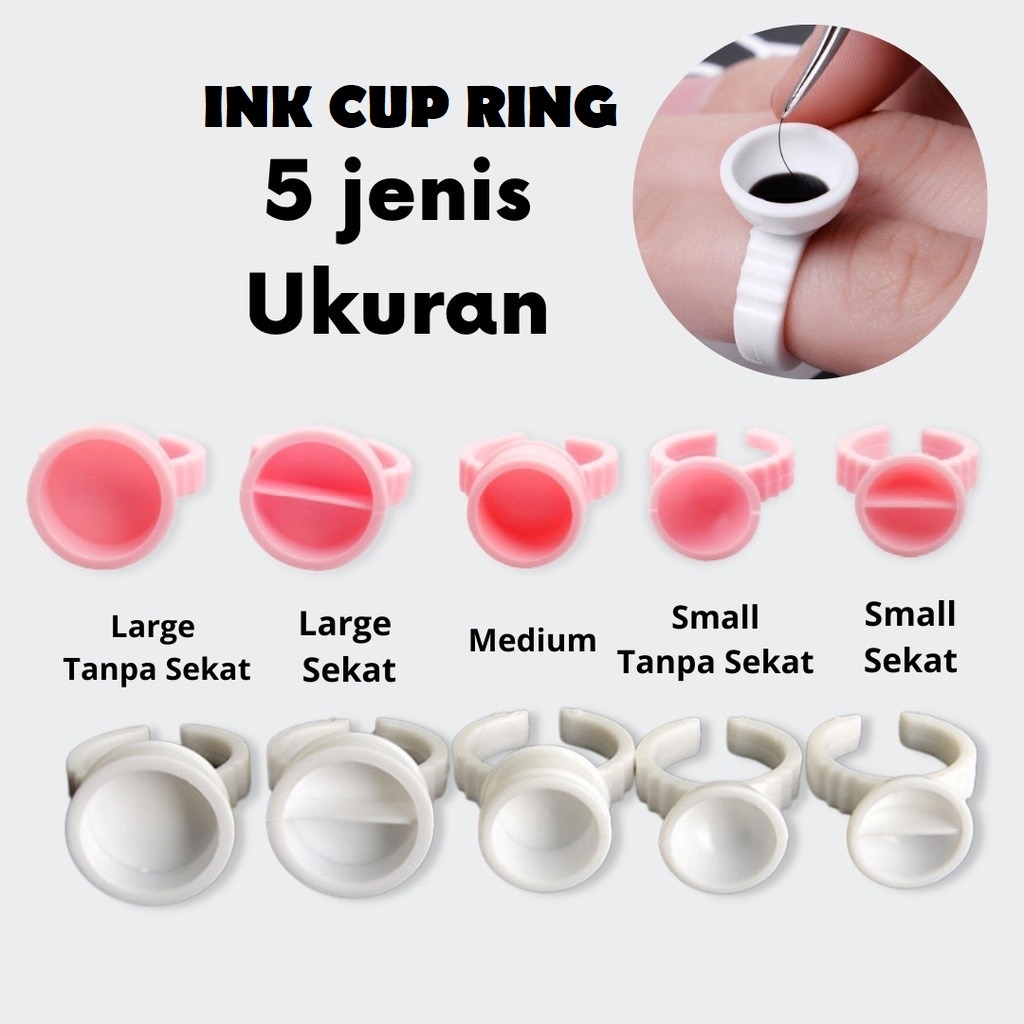 Ring Glue Eyelash Extension - PINK / Sekat, Mudah Dibersihkan, ISI 45PCS