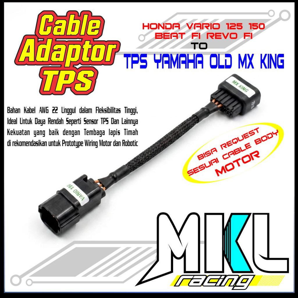KABEL ADAPTOR SOKET TPS HONDA VARIO 160 / STYLO 160 / PCX160 / ADV160 / GENIO /BEAT STREET DELUXE / 
