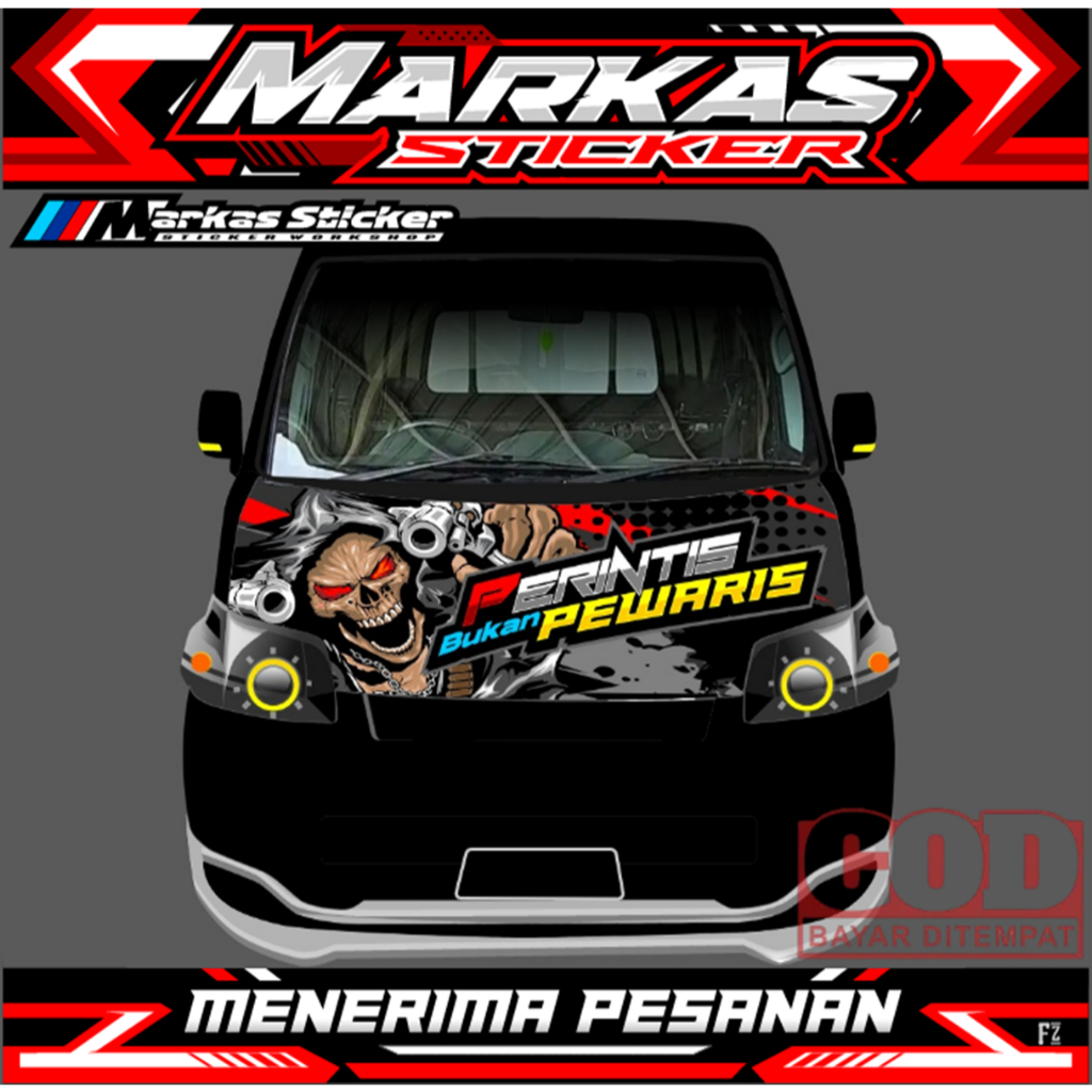 Stiker Decal Printing Variasi Kabin Depan Pick Up GranMax - Stiker Kabin Depan GranMax Desain Perint