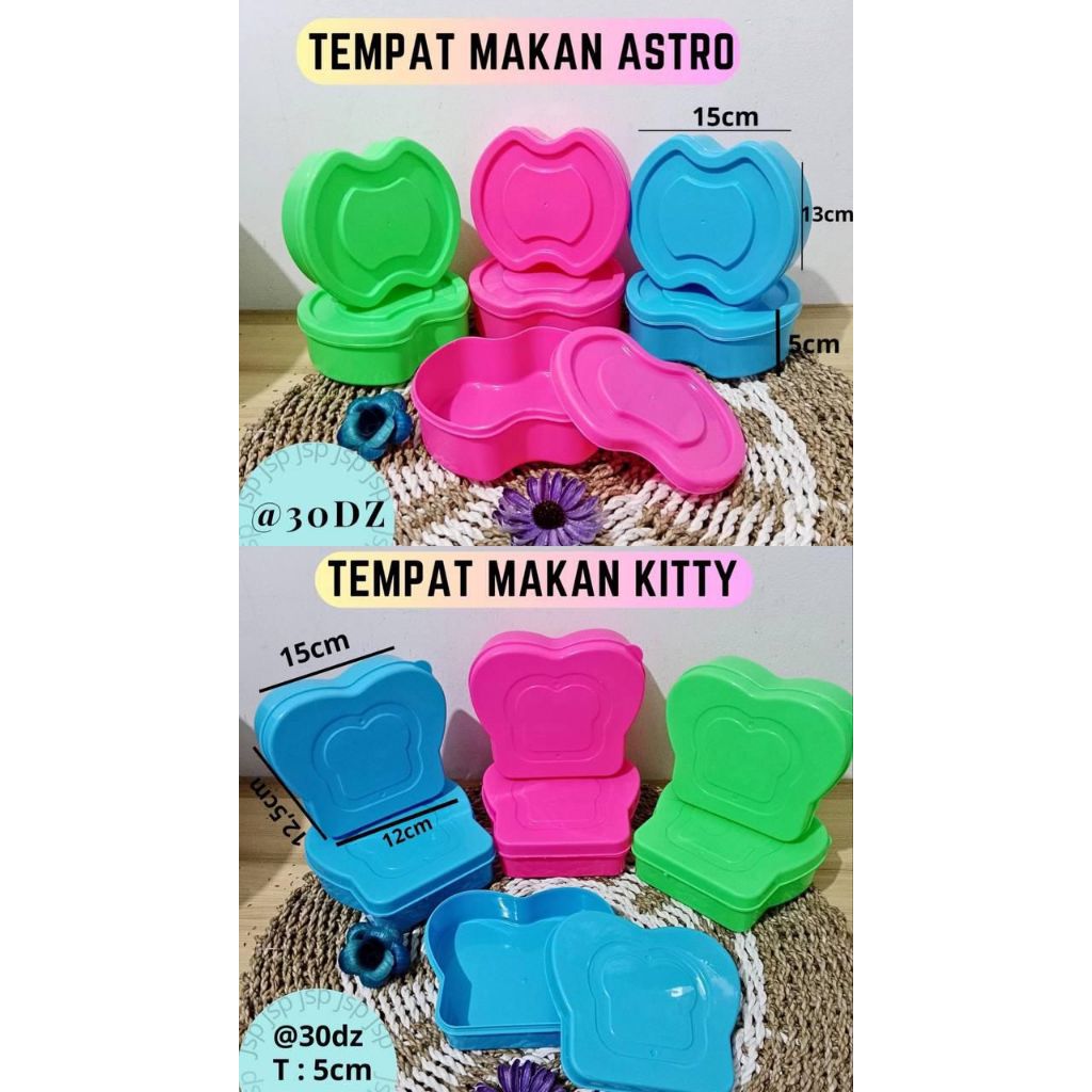 GROSIR MINIM 6PC LUNCHBOX ASTRO KITTY TEMPAT MAKANAN PERALATAN BEKAL / TEMPAT MAKAN ANAK TK / TEMPAT