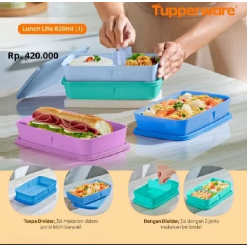 Kotak makan Lunch Lite Tupperware Original