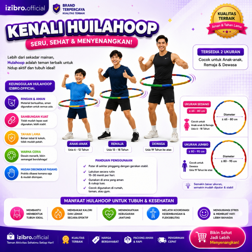 IZIBRO - MAINAN HULAHOOP HULAHUP REMAJA DEWASA ANAK MAINAN OLAH RAGA ANAK ALAT OLAH RAGA SEHAT