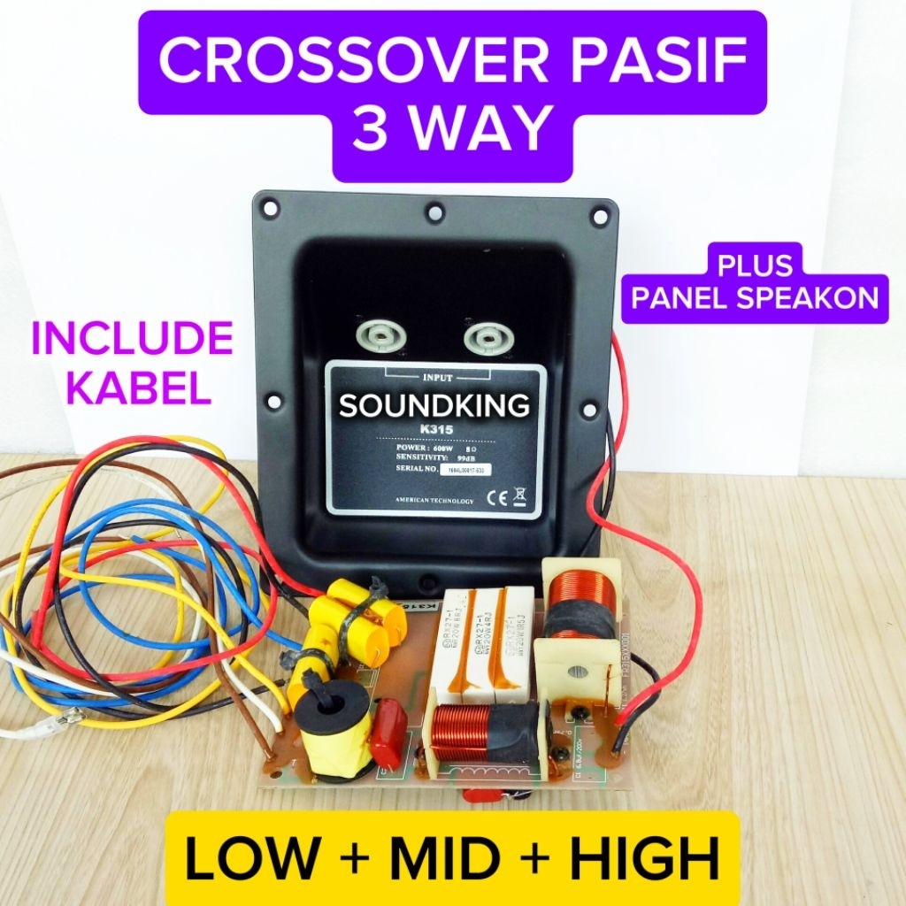 CROSSOVER PASIF 3 WAY LOW MID HIGH SOUNDKING K315 ORIGINAL 3WAY CROSOVER SOUND KING IMPORT KROSOFER