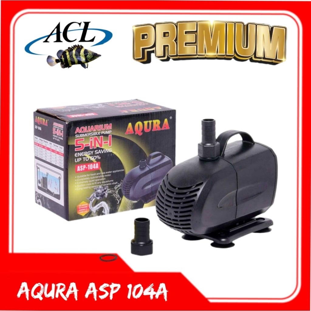 pompa kolam ikan aqura asp-104A mesin celup kolam ikan