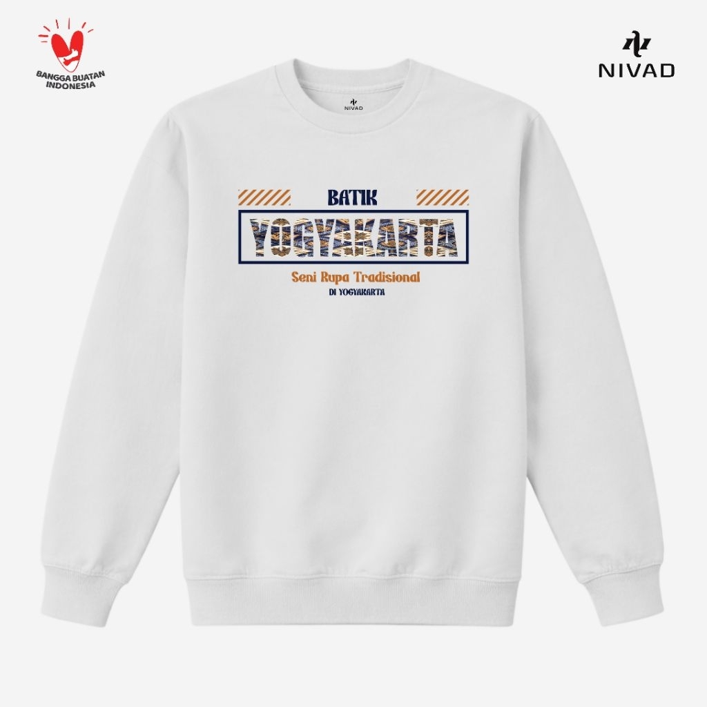 Nivad Sweater Crewneck Seni Rupa Tradisional Yogyakarta Batik
