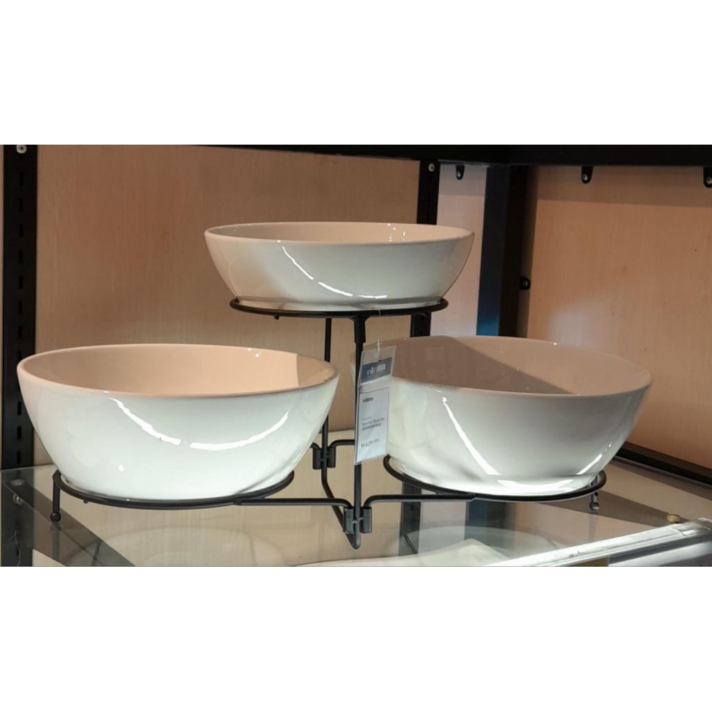 Appetite set 4pcs holan mangkuk saji dengan rak/serving set informa dengan rak