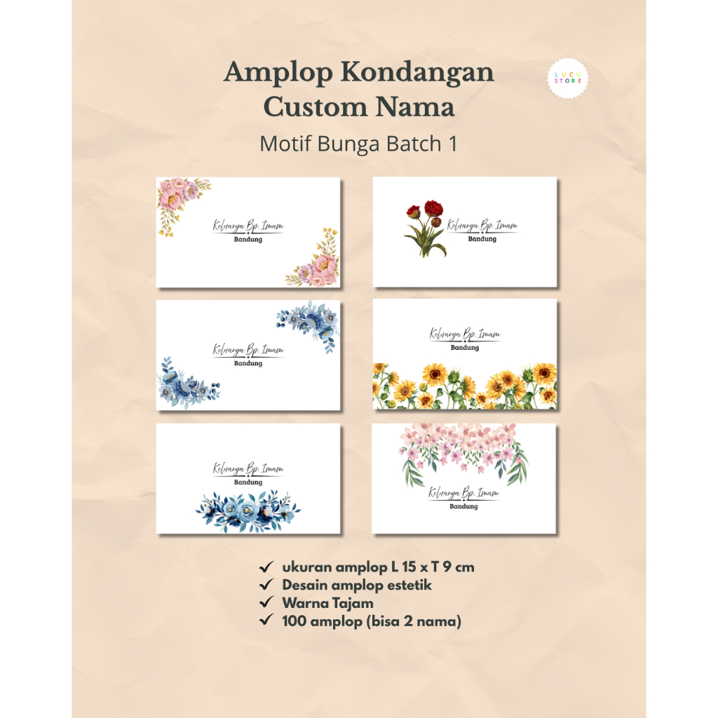 Amplop Custom Nama / Amplop Kondangan/ Amplop Custom Estetik/ Custom Lucu