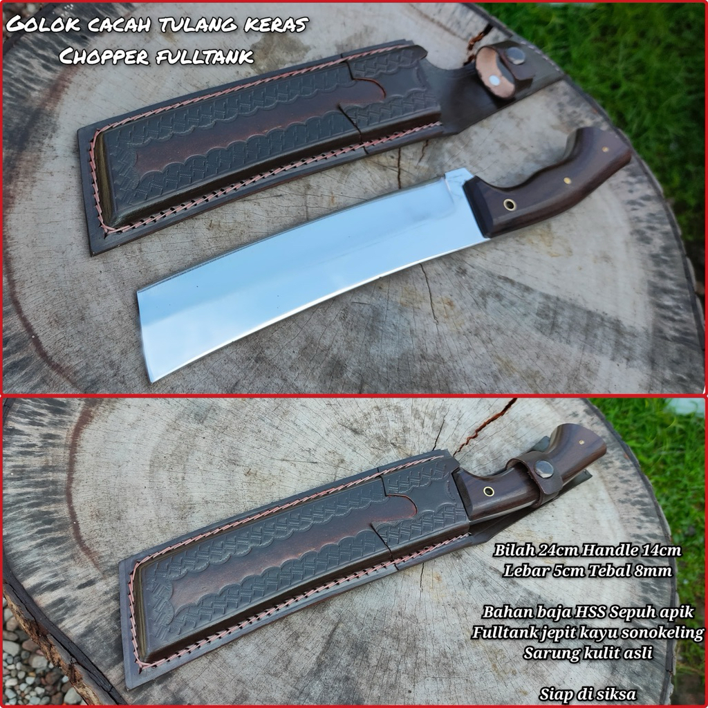 GOLOK CACAH TULANG KERAS CHOPPER BAJA HSS 24 cm FULLTANG