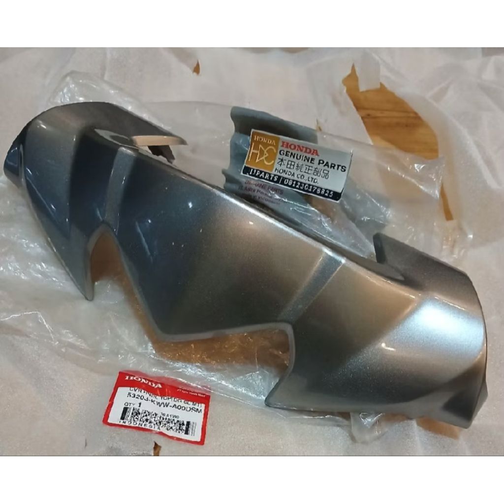 COVER VISOR BATOK ATAS LAMPU DEPAN SPEEDOMETER REVO ABSOLUTE REVO 110 DX SILVER ORIGINAL