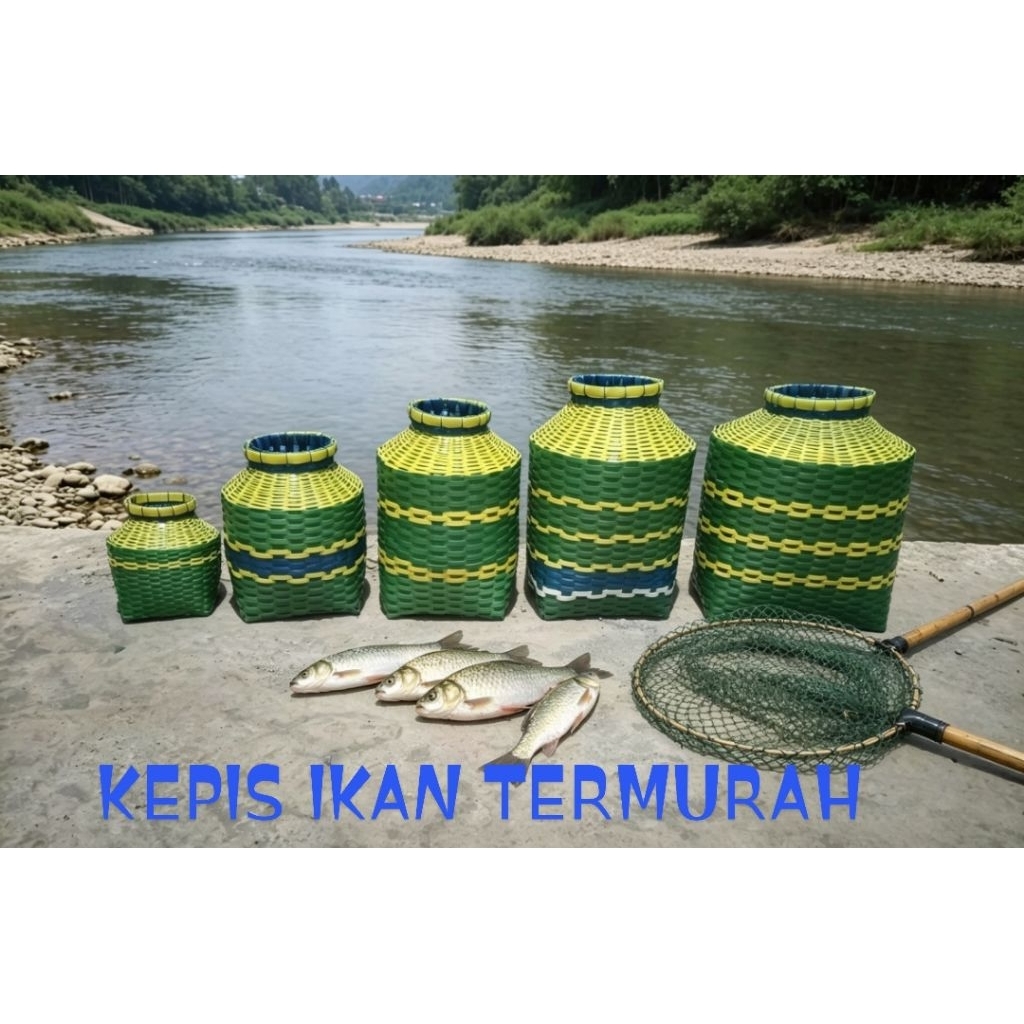kembu/ kepis ikan ukuran 2kg sampe 10kg bahan anyaman plastik free sabuk pinggang