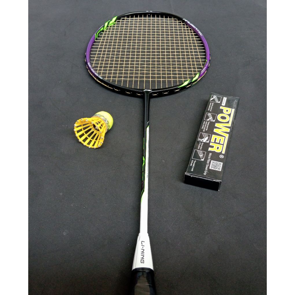 Raket badminton bekas second original lining halbertec 1000
