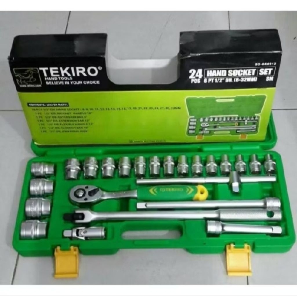 kunci shock set tekiro 8-32 24pcs gagang 1/2  murah kuat berkualitas