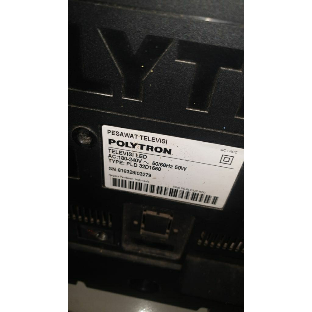 TV Polytron PLD 32D1550 32inch analog minus panel led nya tidak ada
