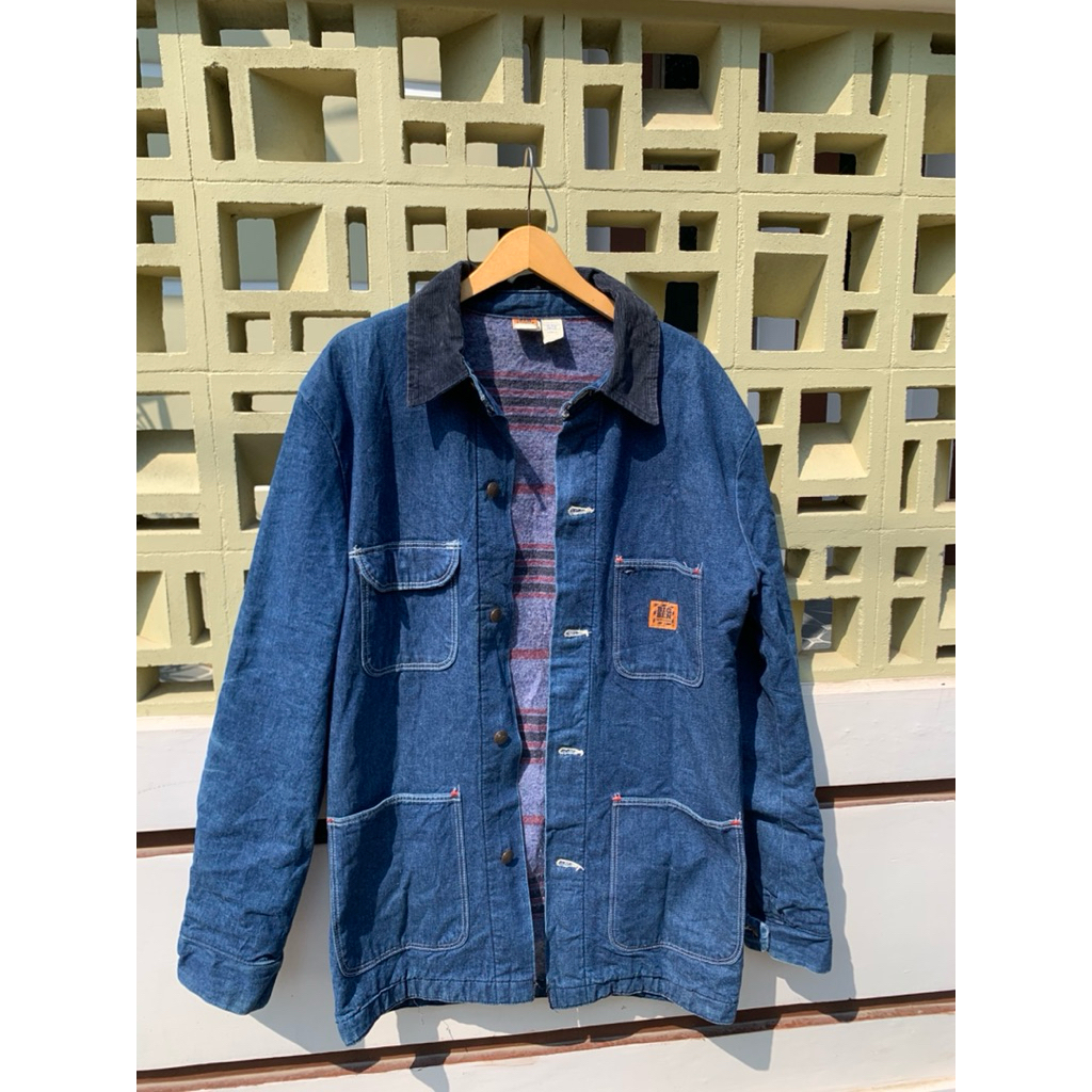 BIG BEN by Wrangler chore coat jacket denim blanket lined  -size 44 82 x 52 cm