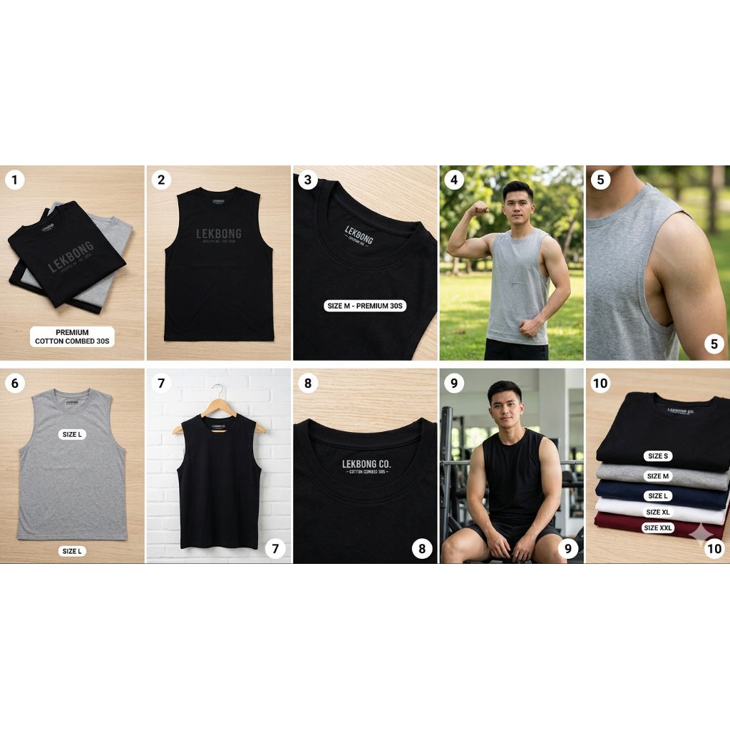 kaos singlet lekbong pria dewasa trendy
