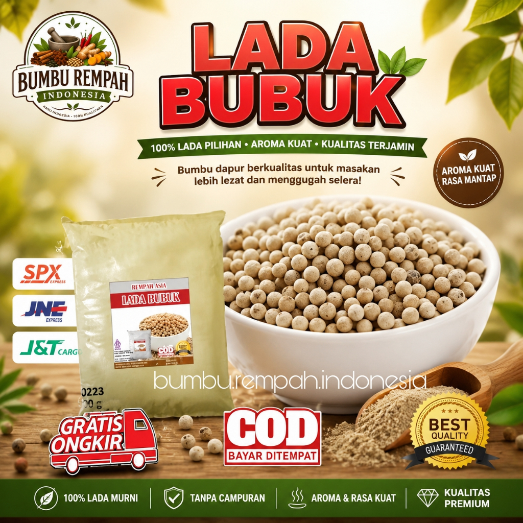 Lada Bubuk Super Lada Putih Bubuk 1kg / Lada Putih Bubuk 1000gr