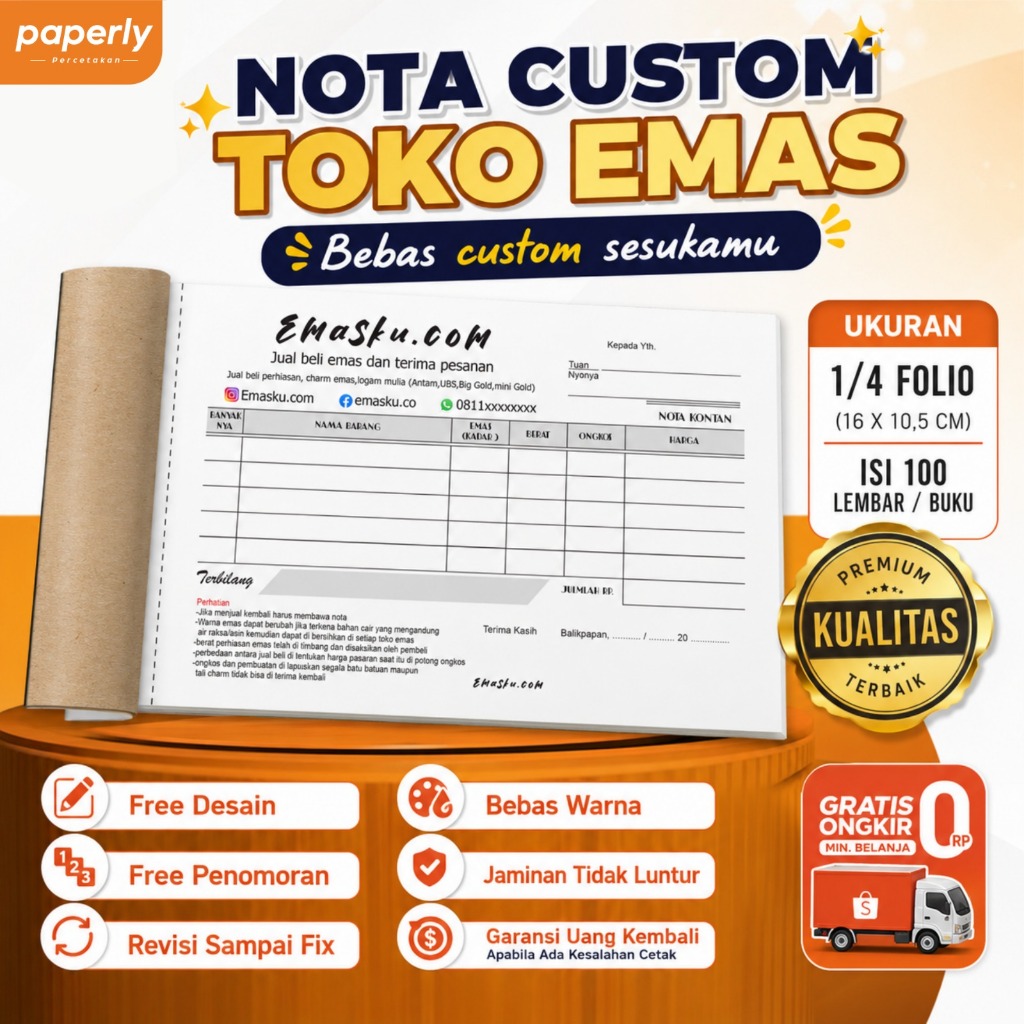 Nota Emas / Nota Perak Custom 2 ply