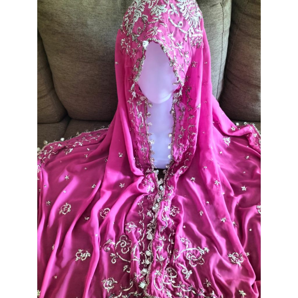 Selendang Mispak Palembang Kain Kelengkang Mispa Wanita Akad Nikah Pengantin dan Haji Sulam Handmade