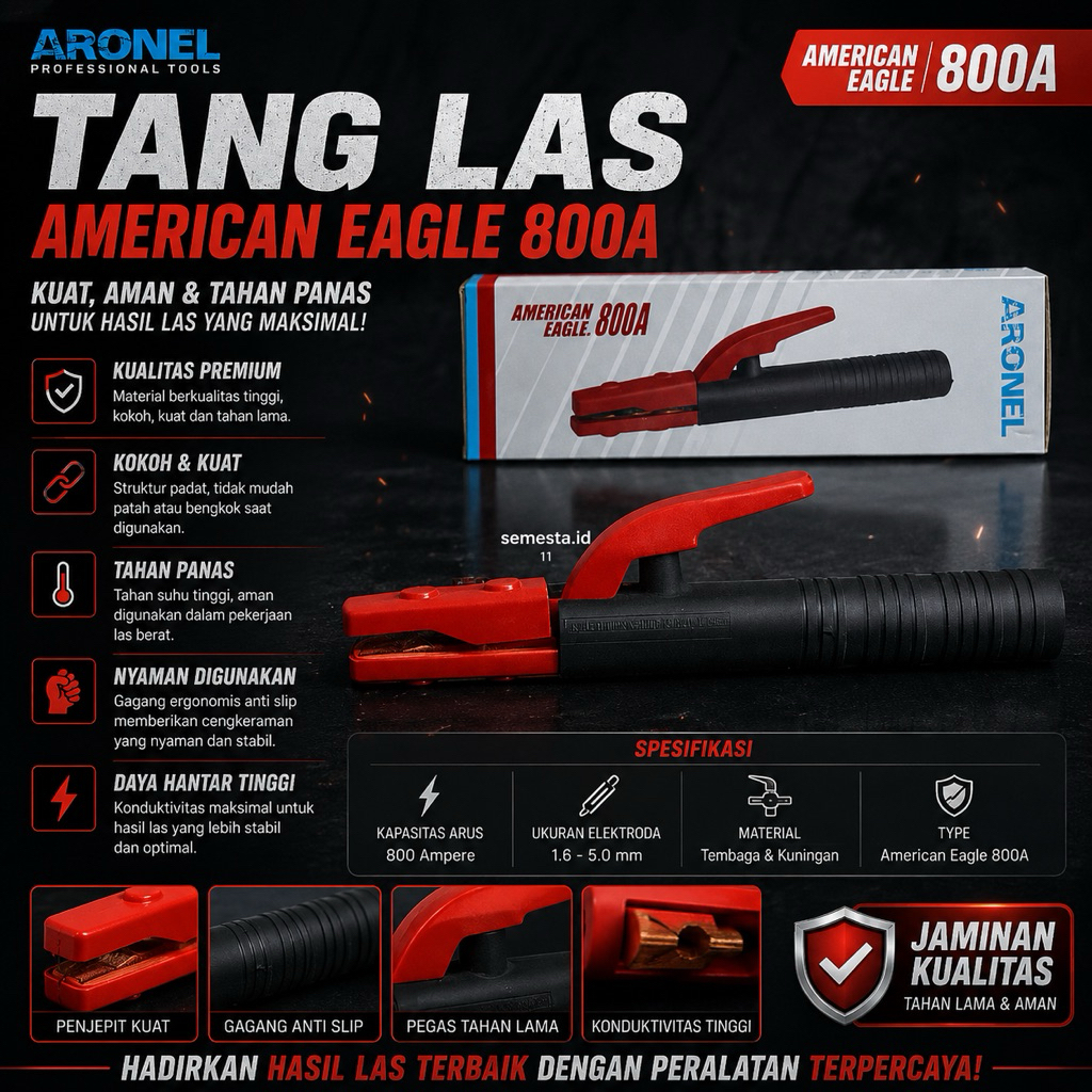 Tang Las American Eagle 800A Original | Electrode Holder 800 Ampere | Tang Jepit Las Listrik Kuat da