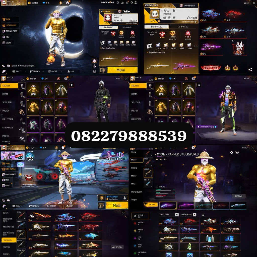 Jual akun Ff free fire murah anti HB data all aman terpercaya