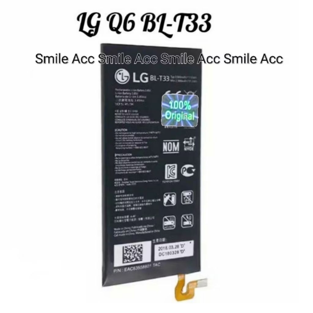 Baterai Batre  LG Q6  BL-T33  BL T33 Original