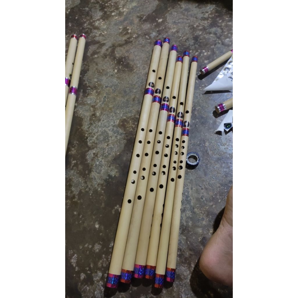 Suling bambu Nada C# Bass F, G#, A, A#, D kecil, D# kecil