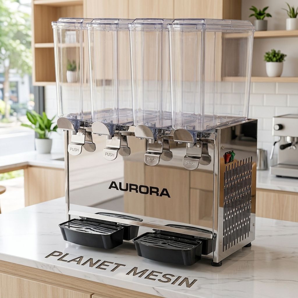 Mesin Juice Dispenser Pendingin Minuman 4 Tabung, Mesin Milo Aurora DD-48C