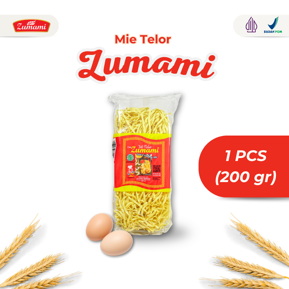 ZUMAMI MIE TELOR 200 GRAM NON BUMBU GEPENG 1 PCS