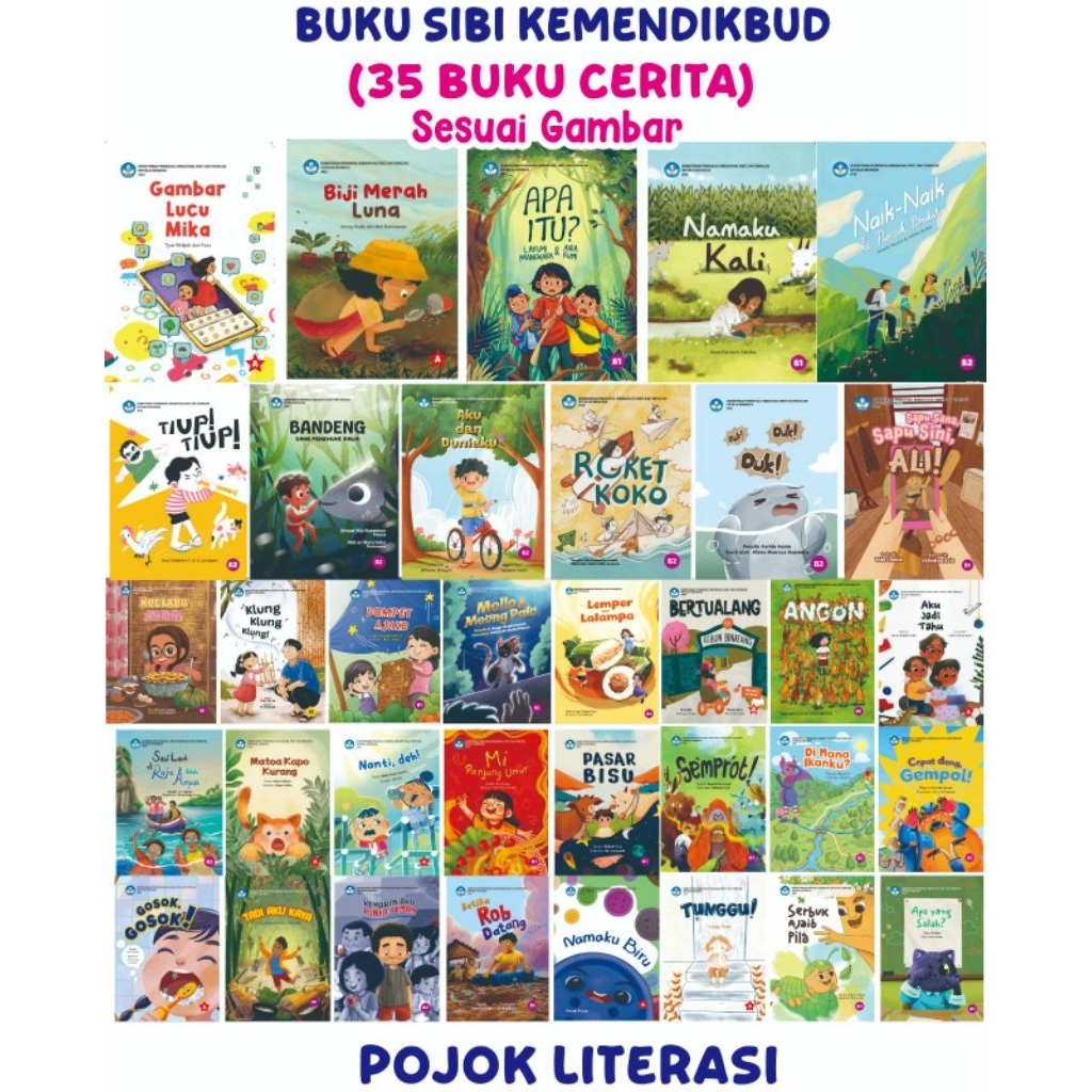 PAKET BUKU SIBI isi 35 JUDUL Pojok baca literasi untuk TK PAUD SD KEMENDIKBUD