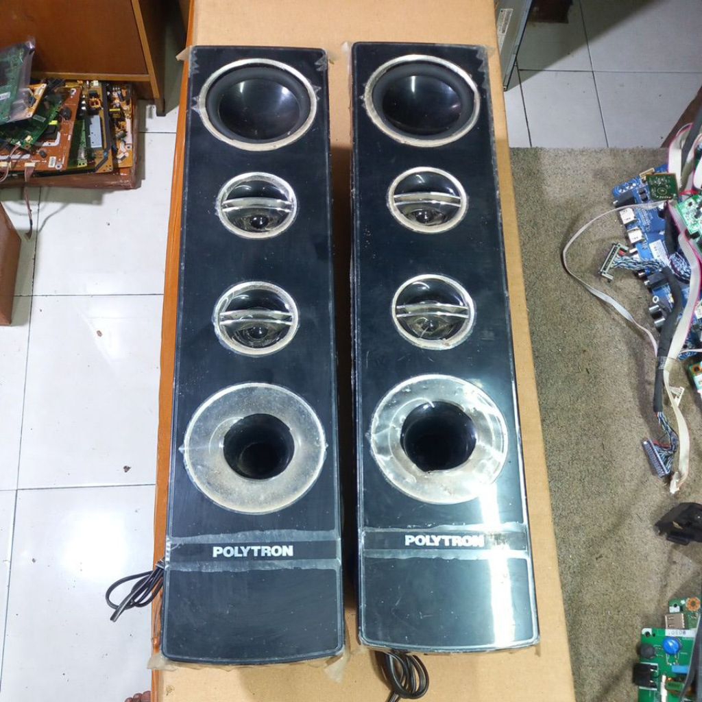SPEAKER TOWER POLYTRON 32 INCH PASIV TANPA KAKI HARGA SEPASANG